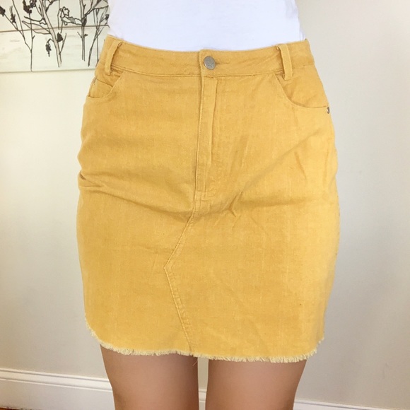 Skylar + Madison Dresses & Skirts - Mustard Corduroy Mini Skirt